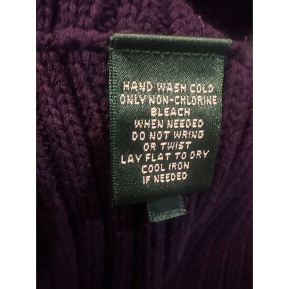 Ralph Lauren Ribbed Open Front Drape Shawl Cardigan Purple Women's Size L/XL - Picture 13 of 16